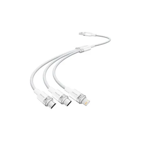 USB 2.0 A to 3in1 3A cable Vention CTPWG 1.5M (white)